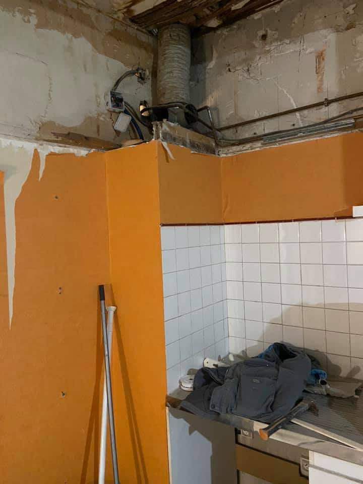 chantier rénovation de cuisine