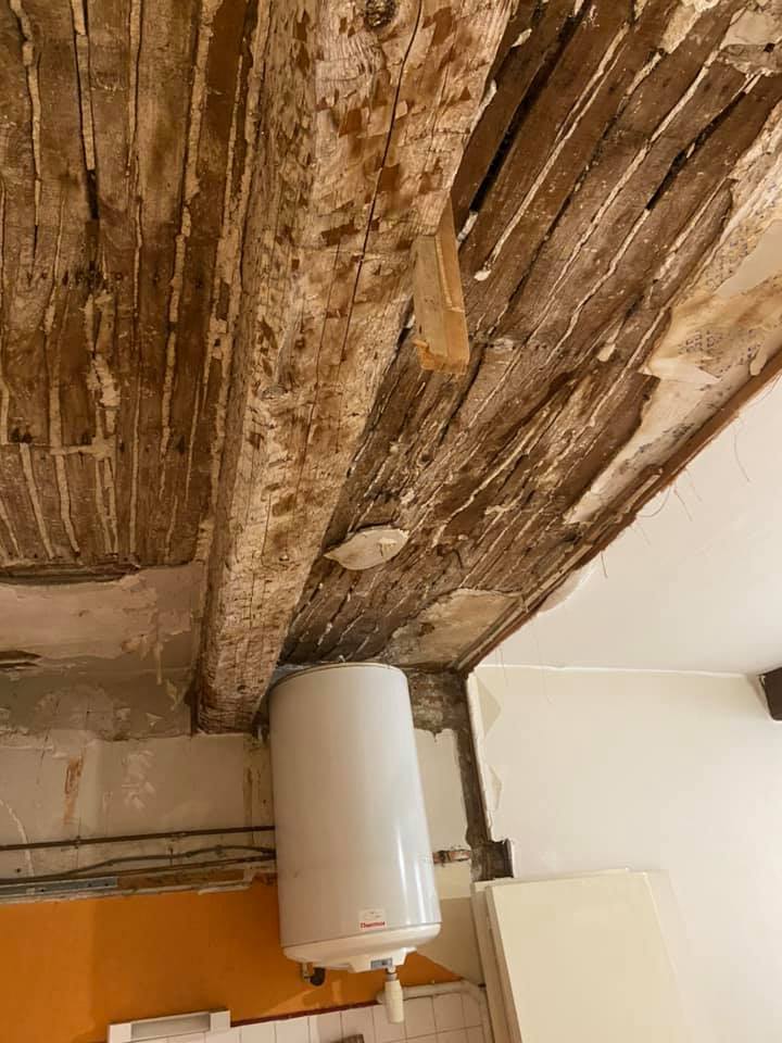 rénovation poutre apparente en bois