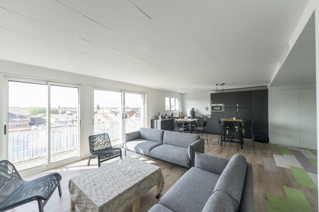 Espace détente après les travaux de rénovation du local professionnel